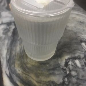 Clear Ribbed Plastic Cup with